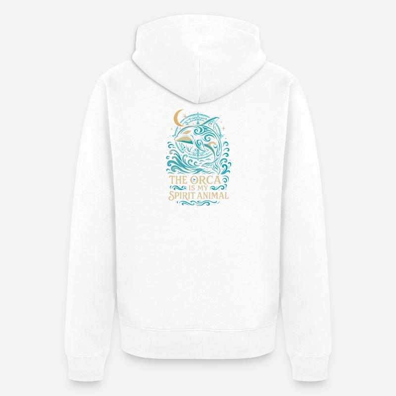 Don't worry, we've checked - not flat - Unisex Premium Organic Zip Hoodie - white