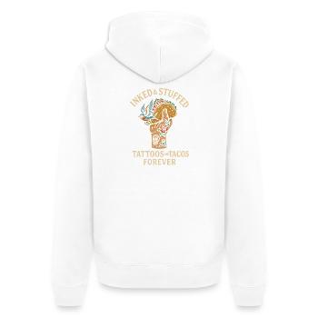Der Orca ist mein Seelentier - Unisex Premium Bio Zip Hoodie - Weiß - Hinten - Thijin (182cm)