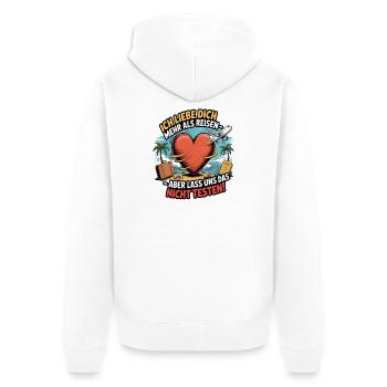I love you more than traveling - Unisex Premium Organic Zip Hoodie - white - Back - Thijin (182cm)