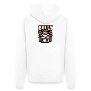 Dad Bold Bulldog Graphic - Unisex Premium Organic Zip Hoodie - white - Back - Thijin (182cm)