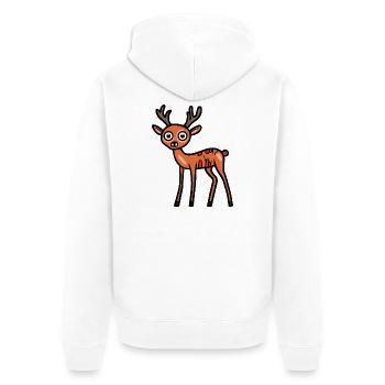 Hirsch Halloween Comic Lustig - Unisex Premium Bio Zip Hoodie - Weiß - Hinten - Thijin (182cm)