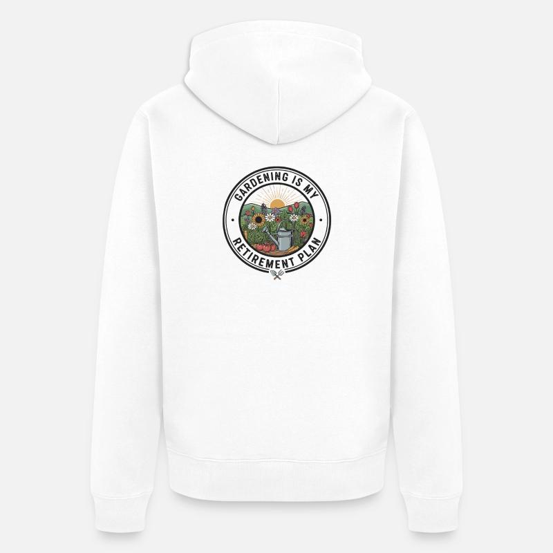 Jardinage Plan de retraite Retraité - Veste à capuche bio Premium Unisexe - blanc