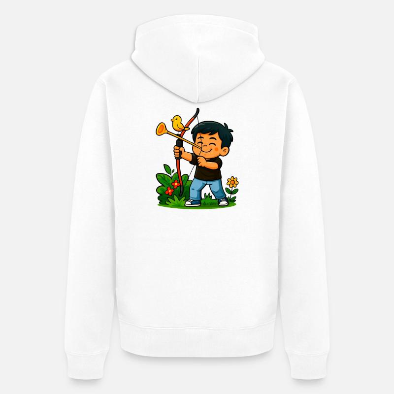 Aventure en forêt Arc Art - Veste à capuche bio Premium Unisexe - blanc
