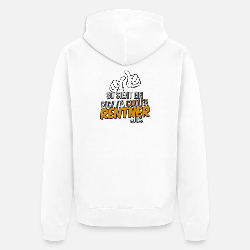So sieht ein cooler Rentner aus - Unisex Premium Bio Zip Hoodie - Weiß