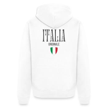 Original aus Italien, ich liebe Italien - Unisex Premium Bio Zip Hoodie - Weiß - Hinten - Thijin (182cm)