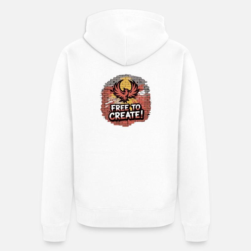 Graffiti Phoenix Gratuit à créer - Veste à capuche bio Premium Unisexe - blanc