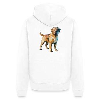 Brown Dog- Cool Low Poly  Logo - Unisex Premium Organic Zip Hoodie - white - Back - Thijin (182cm)