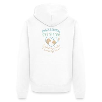 Pet Sitter professionnel - Veste à capuche bio Premium Unisexe - blanc - Dos - Thijin (182cm)