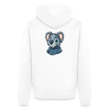 Koala - Unisex Premium Bio Zip Hoodie - Weiß - Hinten - Thijin (182cm)