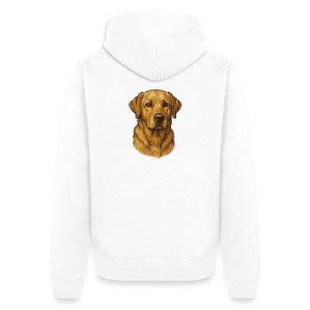 Portrait Labrador Retriever - Unisex Premium Organic Zip Hoodie - white - Back - Thijin (182cm)