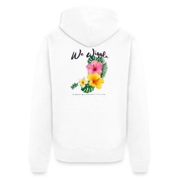 We Wiggle Hibiscus Tropical Flower - Unisex Premium Organic Zip Hoodie - white - Back - Thijin (182cm)