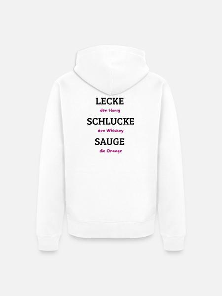 Wortkunst Honig Whiskey Orange - Unisex Premium Bio Zip Hoodie - Weiß