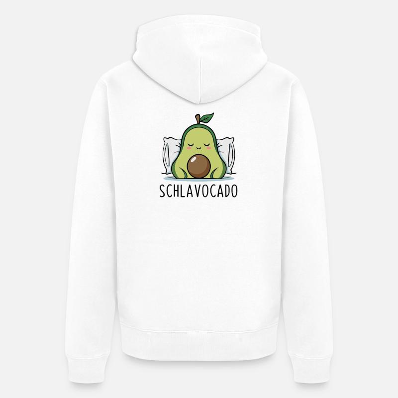Schlavocado Drôle d’avocat Jeu de mots - Veste à capuche bio Premium Unisexe - blanc