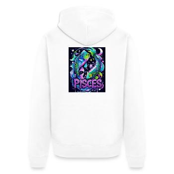 Fische - Unisex Premium Bio Zip Hoodie - Weiß - Hinten - Thijin (182cm)