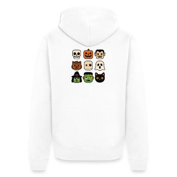 Halloween Building Block Heads Youth Child Halloween - Unisex Premium Organic Zip Hoodie - white - Back - Thijin (182cm)