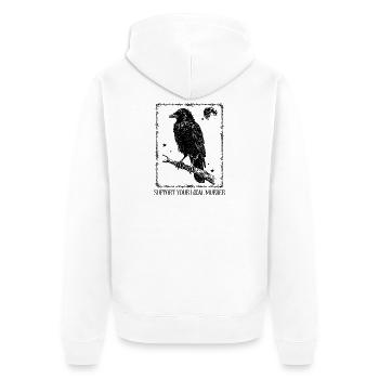 Soutenez votre Meurtre local - Crow - Veste à capuche bio Premium Unisexe - blanc - Dos - Thijin (182cm)