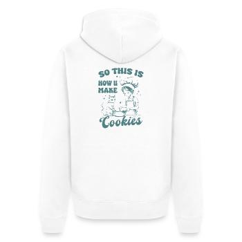 Voici donc comment vous faites des cookies - Veste à capuche bio Premium Unisexe - blanc - Dos - Thijin (182cm)