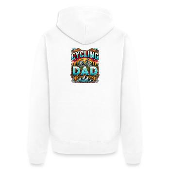 Radfahren Papa Sonnenuntergang Fahrt, Fahrrad Papa - Unisex Premium Bio Zip Hoodie - Weiß - Hinten - Thijin (182cm)