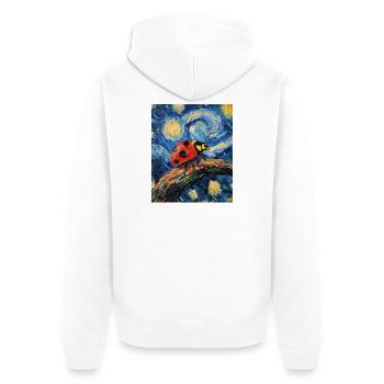 Coccinelle Van Gogh Style Nuit étoilée - Veste à capuche bio Premium Unisexe - blanc - Dos - Thijin (182cm)