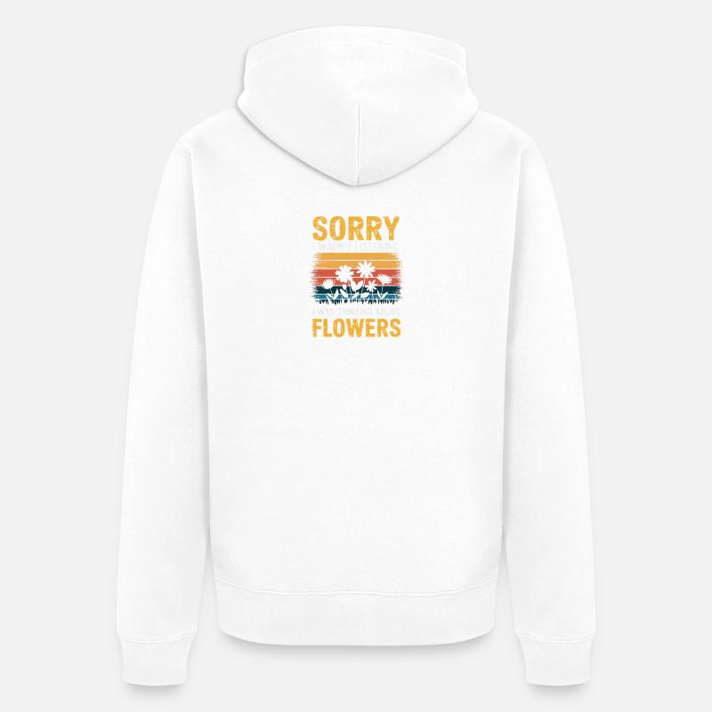 Désolé, je n'écoutais pas les fleurs - Veste à capuche bio Premium Unisexe - blanc
