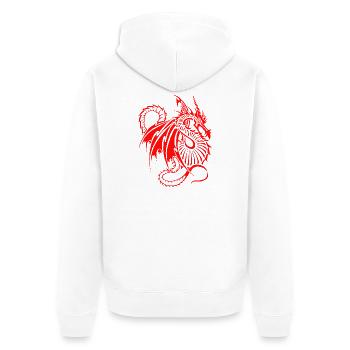 Drachen - Unisex Premium Bio Zip Hoodie - Weiß - Hinten - Thijin (182cm)