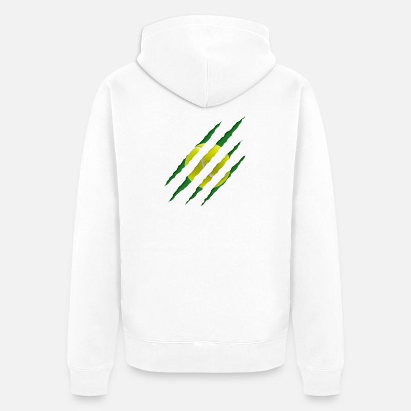Balle de tennis Scratch Pattern - Veste à capuche bio Premium Unisexe - blanc