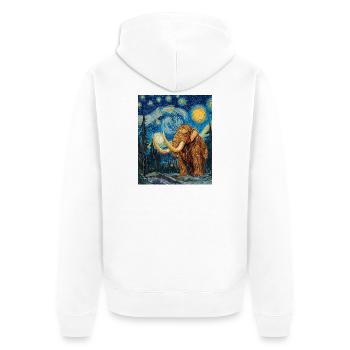 Mammouth Van Gogh Nuit étoilée - Veste à capuche bio Premium Unisexe - blanc - Dos - Thijin (182cm)