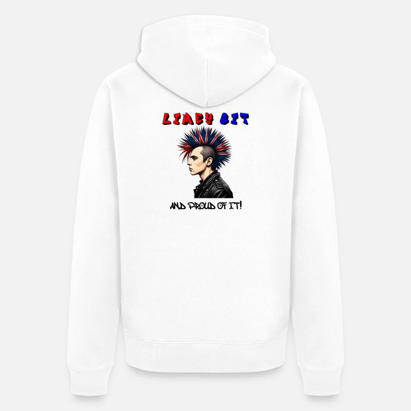 Limey Git — et fier de l’être ! Punk rock britannique - Veste à capuche bio Premium Unisexe - blanc