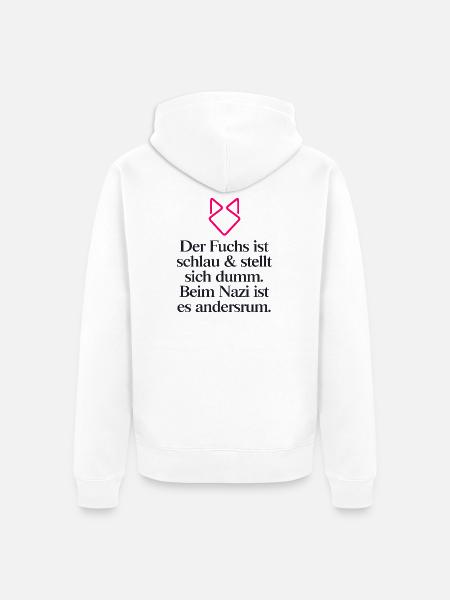 Gegen Rechts - Unisex Premium Bio Zip Hoodie - Weiß