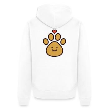 Patte Coeur Joie - Veste à capuche bio Premium Unisexe - blanc - Dos - Thijin (182cm)