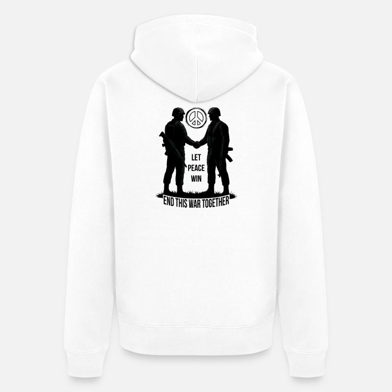 QUE LA PAIX L’EMPORTE - Veste à capuche bio Premium Unisexe - blanc