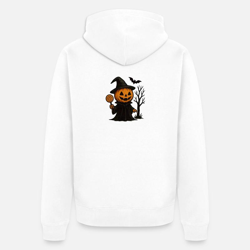 Citrouille magicien Costume d’Halloween - Veste à capuche bio Premium Unisexe - blanc