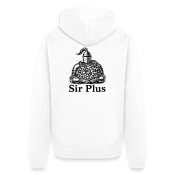 Sir Plus Knight Funny Renaissance Faire Men LARP - Unisex Premium Bio Zip Hoodie - Weiß - Hinten - Thijin (182cm)