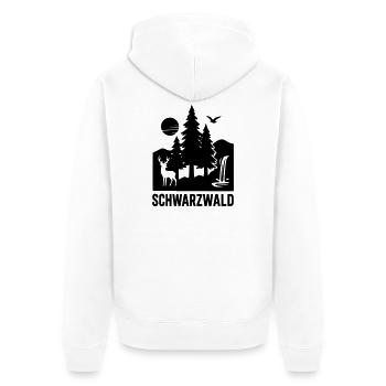 Forêt-Noire - Veste à capuche bio Premium Unisexe - blanc - Dos - Thijin (182cm)