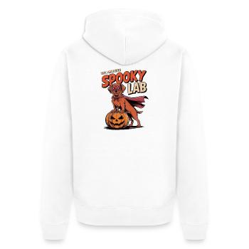 Spuk Foxred  Lab Halloween Hund - Unisex Premium Bio Zip Hoodie - Weiß - Hinten - Thijin (182cm)