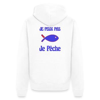 PÊCHE. RETRAITE. RETRAITE. RETRAITEE - Veste à capuche bio Premium Unisexe - blanc - Dos - Thijin (182cm)