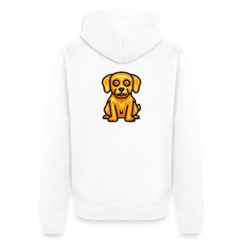 Golden Retriever Dog HalloweenFunny - Unisex Premium Organic Zip Hoodie - white - Back - Thijin (182cm)