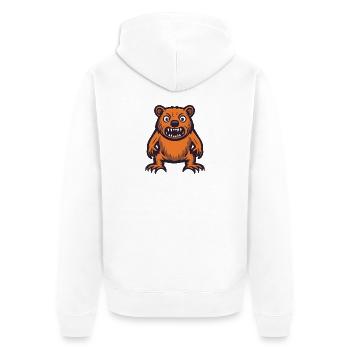 Biber Halloween Comic Lustig - Unisex Premium Bio Zip Hoodie - Weiß - Hinten - Thijin (182cm)