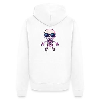 Skeleton Halloween - Unisex Premium Organic Zip Hoodie - white - Back - Thijin (182cm)