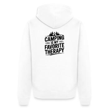 Le camping est ma thérapie préférée - Veste à capuche bio Premium Unisexe - blanc - Dos - Thijin (182cm)