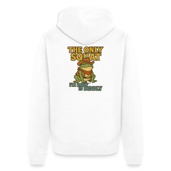 Cowboy Frog Squat Pun - Unisex Premium Organic Zip Hoodie - white - Back - Thijin (182cm)