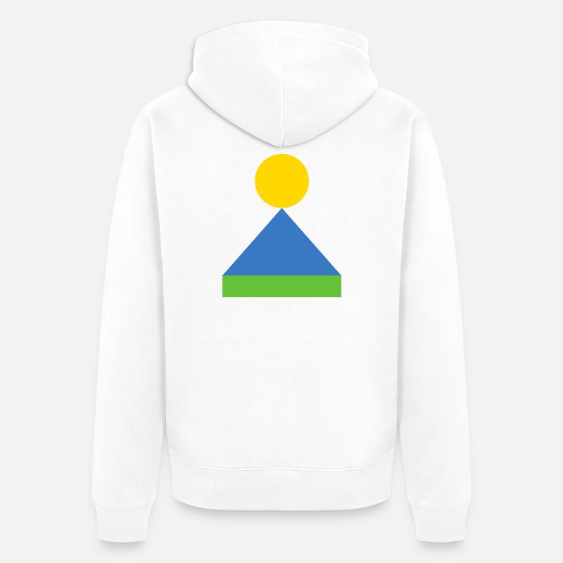 Triangle géométrique lever du soleil - Veste à capuche bio Premium Unisexe - blanc