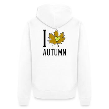 Cœur dans la feuille d’automne - Veste à capuche bio Premium Unisexe - blanc - Dos - Thijin (182cm)