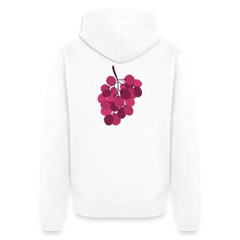 Lebendige rosa Trauben Traube - Unisex Premium Bio Zip Hoodie - Weiß - Hinten - Thijin (182cm)
