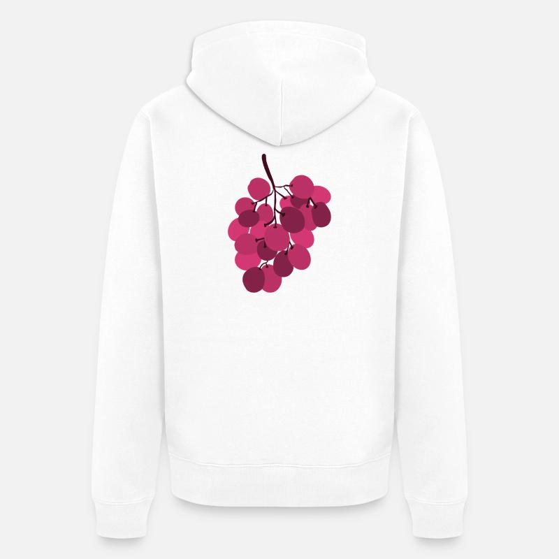 grappe de raisins rose vif - Veste à capuche bio Premium Unisexe - blanc