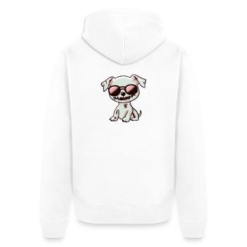 Chien Halloween Zombie - Veste à capuche bio Premium Unisexe - blanc - Dos - Thijin (182cm)