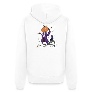 Citrouille fringante en manteau violet - Veste à capuche bio Premium Unisexe - blanc - Dos - Thijin (182cm)