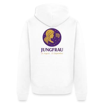 Sternzeichen Jungfrau - Unisex Premium Bio Zip Hoodie - Weiß - Hinten - Thijin (182cm)