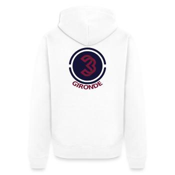 Emblème circulaire Gironde 33 - Veste à capuche bio Premium Unisexe - blanc - Dos - Thijin (182cm)