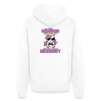 gaming Unicorn - Queen wants to gamble - Unisex Premium Organic Zip Hoodie - white - Back - Thijin (182cm)